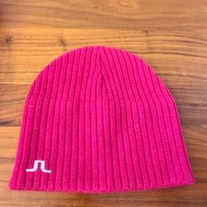J. Lindeberg pink beanie